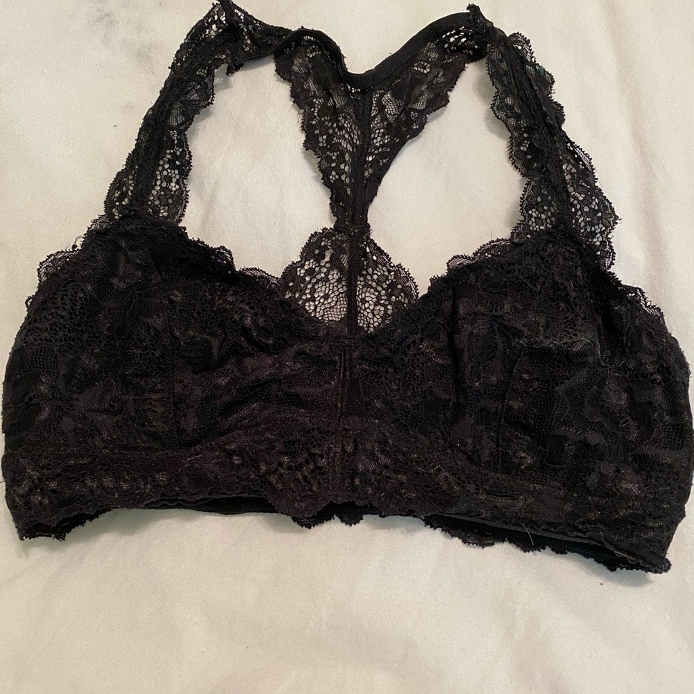 Black lace racerback bralette